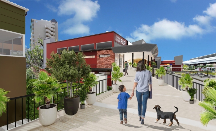 隣接する商業施設サザンモール六甲B612との接続部イメージ