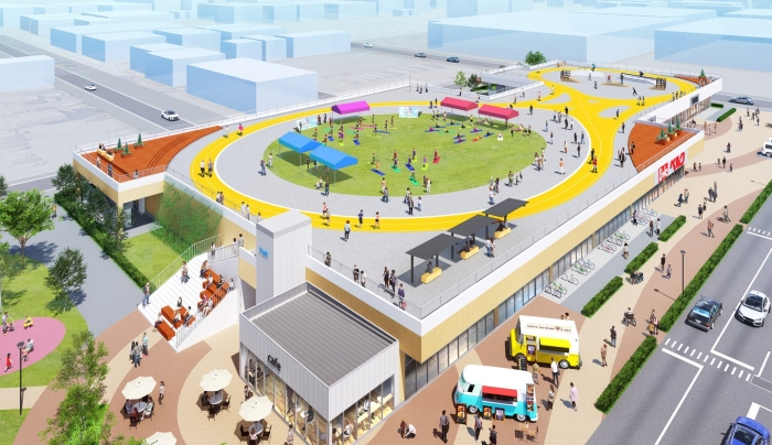 公園化されたスーパー屋上のイメージ（入間市発表資料より）