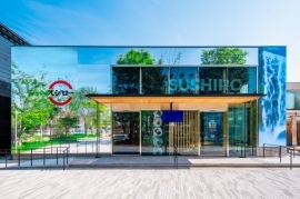 大阪・関西万博に出店された、スシロー未来型万博店の外観（画像: FOOD & LIFE COMPANIESの発表資料より）