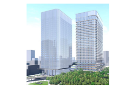 品川駅西口再開発B-1地区複合施設の完成イメージ(西武ホールディングス発表資料より) 品川駅西口再開発B-1地区複合施設の完成イメージ(西武ホールディングス発表資料より)