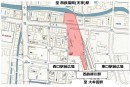 整備区域の地図。赤枠内が整備区域