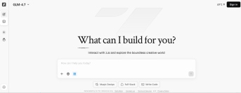 北京を拠点とするAI企業Z.ai（旧Zhipu AI）は、最新モデル「GLM-5.2」のオープンウェイトをMITライセンスで一般公開した。写真は同社のブラウザ版チャットアプリ