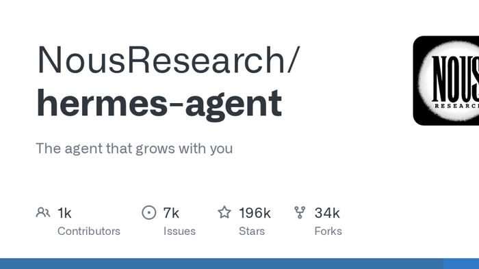 Hermes Agent（PHOTO: github.com）