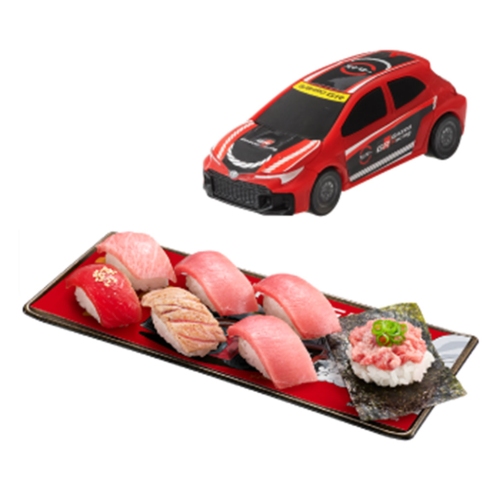 スシローとGAZOO Racingは初のコラボを8月5日から全国のスシロー店舗で実施する。