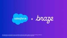 SalesforceとBrazeのロゴ。Salesforceは2026年10月20日、Brazeを企業価値約56億6000万ドルで買収する最終契約を締結したと発表した（画像：Salesforceの発表資料より）。