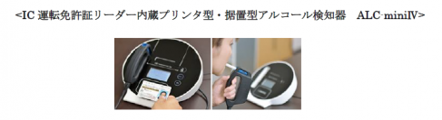 業界唯一の「一体型機器」発売から4年で4500台超え！免許証リーダー 一体型据置式アルコール検知器『ALC-miniⅣ』