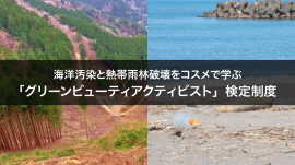 海洋汚染と熱帯雨林破壊をコスメで学ぶ「グリーンビューティアクティビスト」