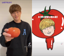古橋選手がトマトのイラストに変身 古橋選手がトマトのイラストに変身