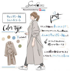 Social GIRL キャンディー袖トレンチコート グラフィックレコード Social GIRL キャンディー袖トレンチコート グラフィックレコード