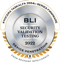 京セラのA3複合機10機種が米国独立評価機関キーポイントインテリジェンス社の「Device Penetrationセキュリティー認証シール」を取得しました