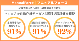 マニュアル自動作成サービス『ManualForce』　第三者機関調査の結果3部門で高評価獲得