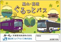 嵐電と西日本ジェイアールバスがセットになった企画乗車券 　嵐電＆JRバス「嵐山・高雄ぐるっとパス」発売