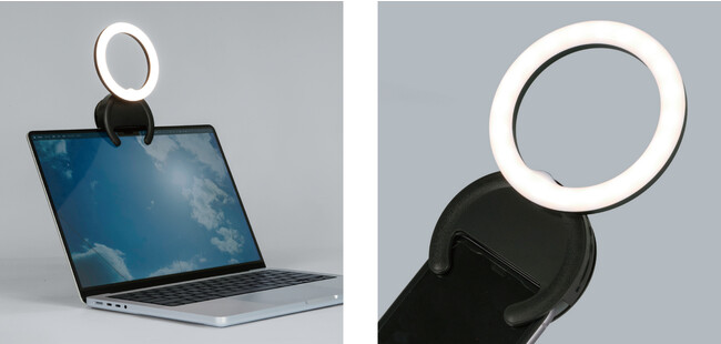 ライト部分を収納できてコンパクトに持ち運べる！ 表情を明るく照らす「USB充電式 LEDリングライト」を発売！