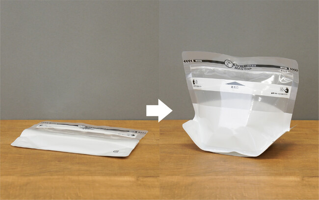 自動的に立ち上がるレンジ袋！キョーラクが画期的な新製品「EMC RISE（イーエムシー ライズ）」を開発。