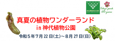 ７/22(土)～８/27(日)「真夏のワンダーランド㏌神代植物公園」を開催！