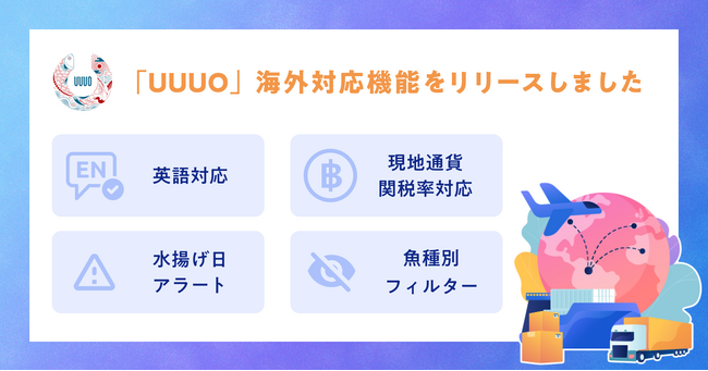 ウーオは水産流通プラットフォーム「UUUO」の海外対応開始  英語版や現地通貨表示機能をリリース