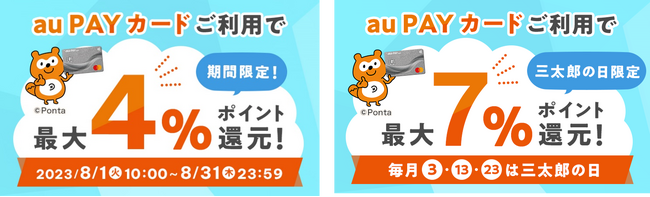 au PAY ふるさと納税、au PAY カード利用で2%のポイントを追加還元するキャンペーン開催