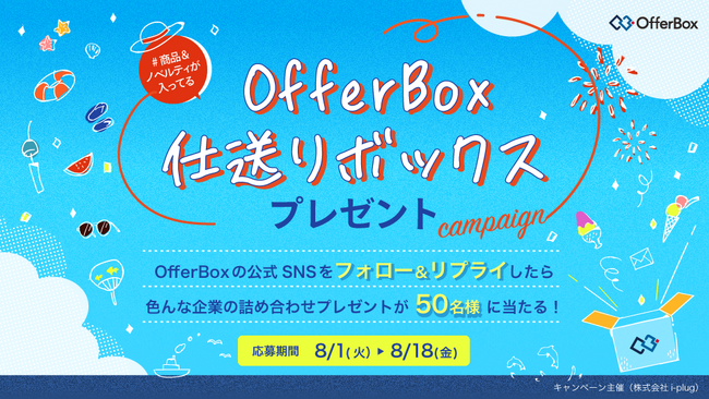 15社以上の商品やノベルティを詰め合わせたボックス。学生応援企画「OfferBox仕送りボックスプレゼントキャンペーン」を実施