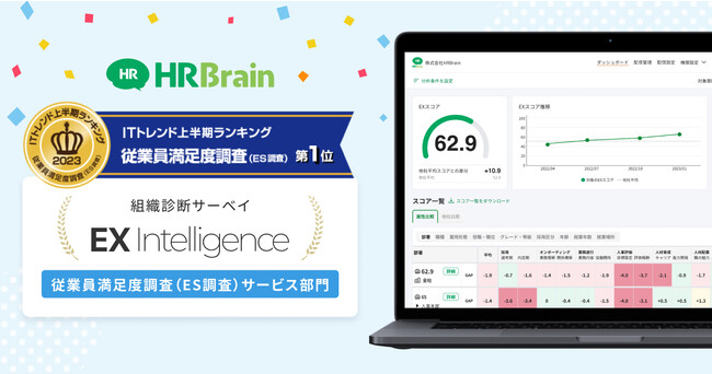 組織診断サーベイ「EX Intelligence」がITトレンド上半期ランキング2023従業員顧客満足度調査（ES調査）部門にて第1位を獲得！