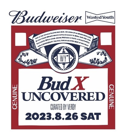 ビールブランド「バドワイザー」が送る8月26日（土）二部構成にて開催の「BUDXUNCOVERED CURATED BY VERDY」イベント（夜の部）の全貌が明らかに！
