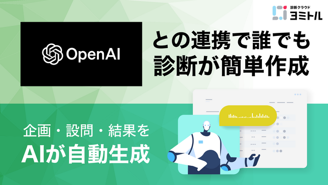 診断クラウド ヨミトル、OpenAI（ChatGPT）との連携で診断コンテンツ作成を簡単化 - AIが診断の企画から結果までをサポート