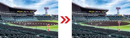 阪神甲子園球場 内野防球フェンスの増設（嵩上げ）について