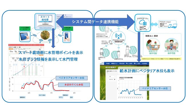 「スマート栽培暦(R)（水稲用）」と多機能型自動給水「水まわりくん」が機能連携を開始