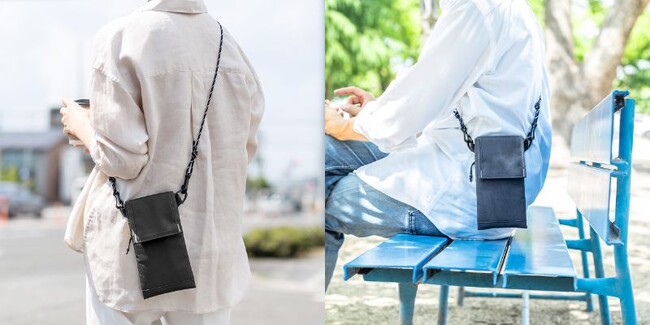 ショルダー掛けでスマートフォンや小銭、小物を入れて身軽に出かけることができるネックポーチを8月7日に発売