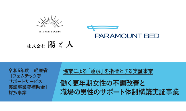陽と人、パラマウントベッド株式会社と協業し経済産業省 令和5年度「フェムテック等サポートサービス実証事業費補助金」を使用した実証事業を開始