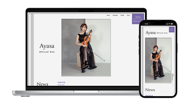 ヴァイオリニスト・Ayasaのオフィシャルサイトおよびオフィシャルファンクラブ「あやたみんち」をオープン！