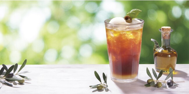 上島珈琲店の期間限定メニュー　華やかなオリーブ香る『コーヒースパークリング ～芳醇オリーブ仕立て～』が8月9日から全国で新登場