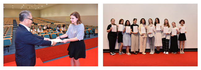 【日本経済大学】ウクライナ大使館より本学ウクライナ人学生へ感謝状授与