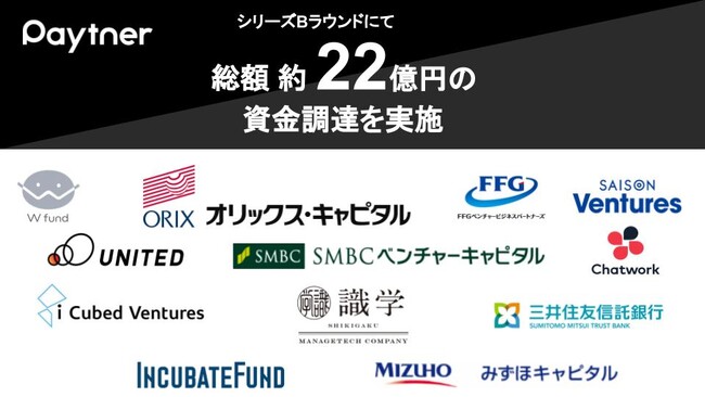 ペイトナー、シリーズBラウンドにて総額約22億円の資金調達を実施