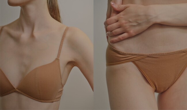 和紙の肌着＜UNDERSON UNDERSON＞ブランド初となるモールドカップタイプのブラトップ”ナチュラルキープブラ”と”カシュクールショーツ”を発売！