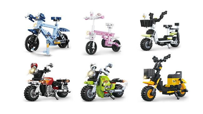 組み合わせ自由自在！「楽しみながら知育できる」かっこいいブロックバイクシリーズが7月新発売