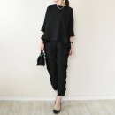 2サイドフリルテーパードパンツ(セットアップ) 2サイドフリルテーパードパンツ(セットアップ)