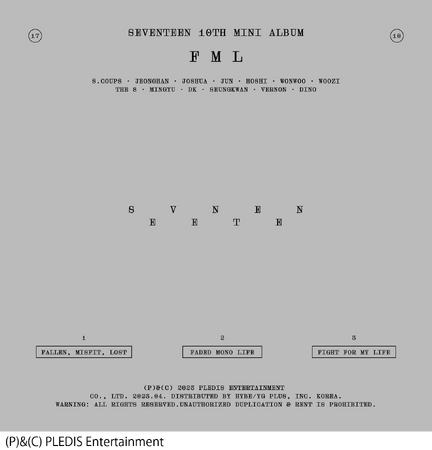 7月度GD認定～SEVENTEEN「SEVENTEEN 10th Mini Album「FML」」がミリオン認定！King & Prince、Snow Manがトリプル・プラチナ認定に