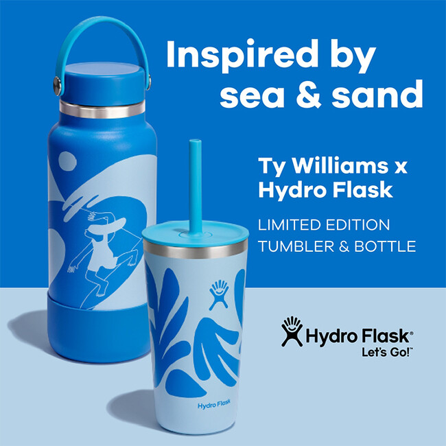 【Hydro Flask(R) 限定ボトル&タンブラー発売】遊び心のあるネイチャー&サーフモチーフを、ブルックリンを拠点とするアーティスト・Ty Williamsがデザイン。