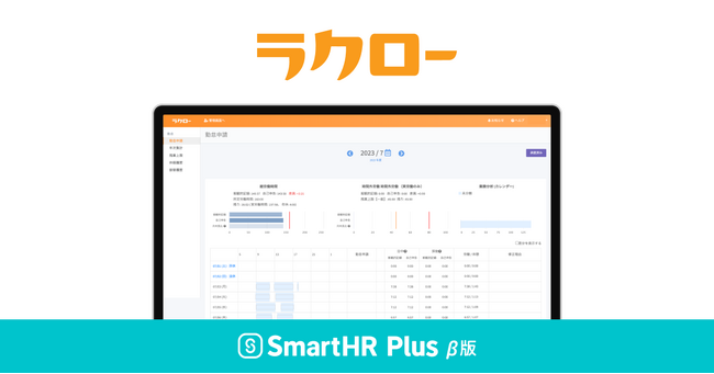 打刻レス勤怠管理サービス「ラクロー」が、クラウド人事労務ソフト「SmartHR」のアプリストア「SmartHR Plus β版」で公開されました