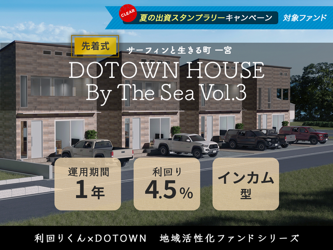 利回りくん×DOTOWNによる地域活性化ファンドをシリーズ化！８月21日（月）より「DOTOWN HOUSE By The Sea」Vol.3、Vol.4の同日募集を開始いたします！