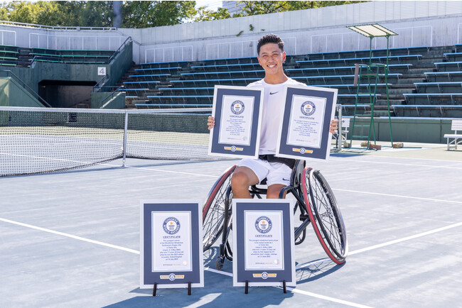 車いすテニス小田凱人選手が、４つの最年少記録でギネス世界記録に認定！
