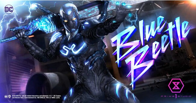 ニューヒーロー「ブルービートル」のスタチューが早くも登場！限定199体のDXボーナス版には豊富な武装とライフサイズのスカラベも