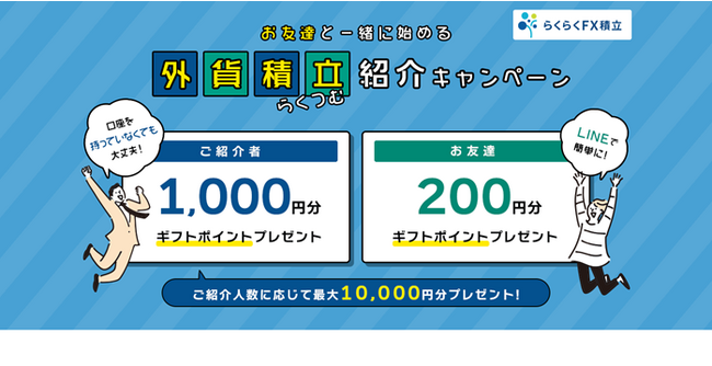 「お友達と一緒に始める！外貨積立（らくつむ）紹介キャンペーン」実施！