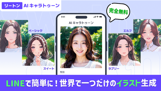 リートンテクノロジーズ、お気に入りの写真からLINE上でオリジナルキャラクター生成、無料でチャットを楽しめるキャラチャットを開始
