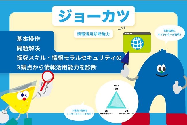 児童生徒のICTスキルや情報モラル等の情報活用能力を診断する新サービス「ジョーカツ」をリリース。自治体・学校・児童生徒の現在地を可視化、カリキュラムや教員研修に。実証プロジェクト自治体募集