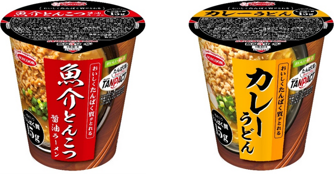 おいしくたんぱく質がとれる　魚介とんこつ醤油ラーメン／カレーうどん　新発売