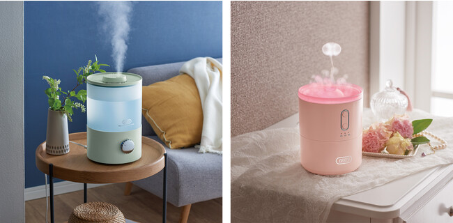Toffyシリーズから 超音波式加湿器2023年モデル「Toffy 抗菌アロマ加湿器＜3.3L＞」「Toffy ふわふわリング加湿器」発売
