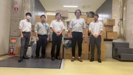 ダイコク電機社内で段ボール42箱分の不要品が集まる ダイコク電機社内で段ボール42箱分の不要品が集まる