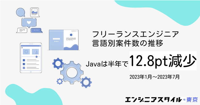 【2023年7月】フリーランスエンジニアの言語別案件数の推移｜Javaは半年間で12.82ポイント増加