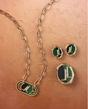 【LANVIN en Bleu】モダンかつレトロな印象のグリーンとブラックのバイカラーが目を引くアクセサリーが登場